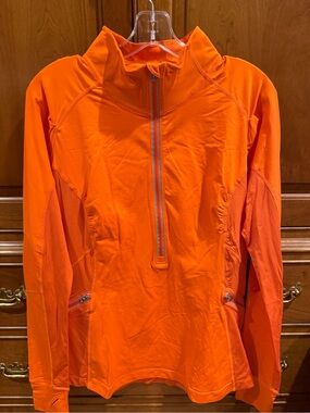 Lululemon Women's Orange Quarter-Zip Active Jacket